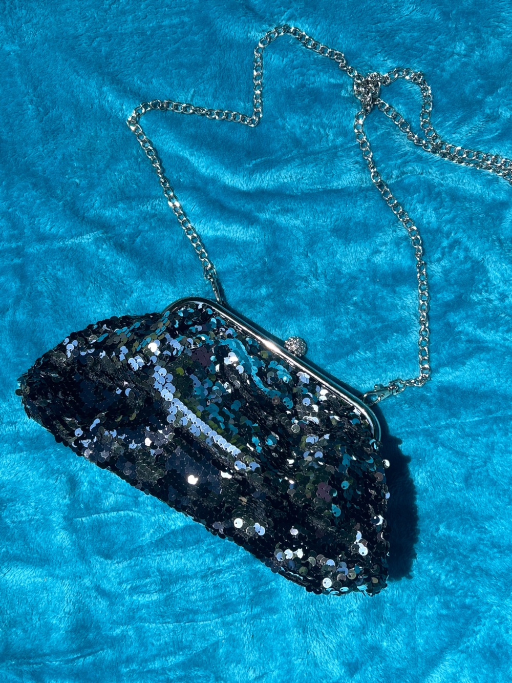 🔥3/$8- Revolution Black Sequin Chain Clutch